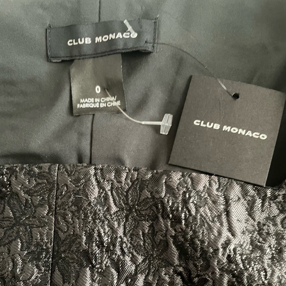 Club Monaco Brocade Puff Sleeve Chemise Black NWT - Picture 7 of 10